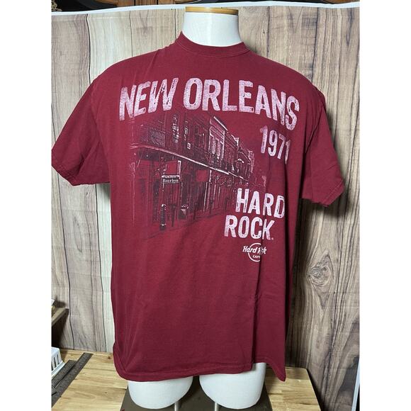 New Orleans Hard Rock Cafe 1971 Men’s T Shirt Maroon Approx XL - Picture 2 of 9